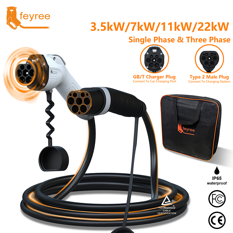 Feyree EV Charging Cable Type2 - đánh giá và giá Ev Charger Type 2 22Kw 32A 3 Phase
